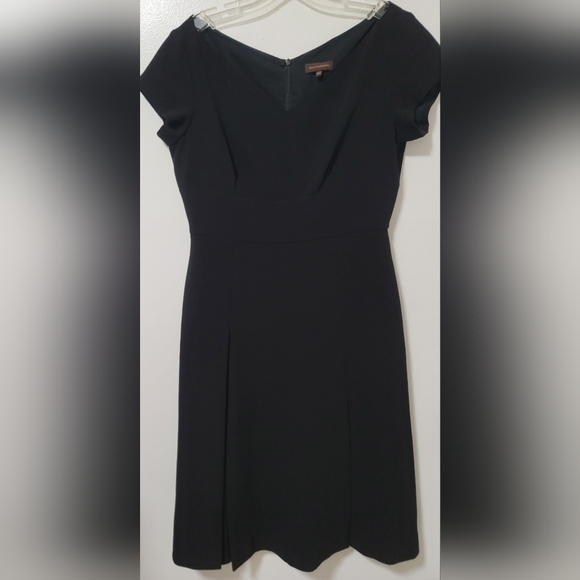 Adolfo Dominguez Womens Black Crepe Classic LBD A-line Dress Classic Slits US 8 - Picture 1 of 15